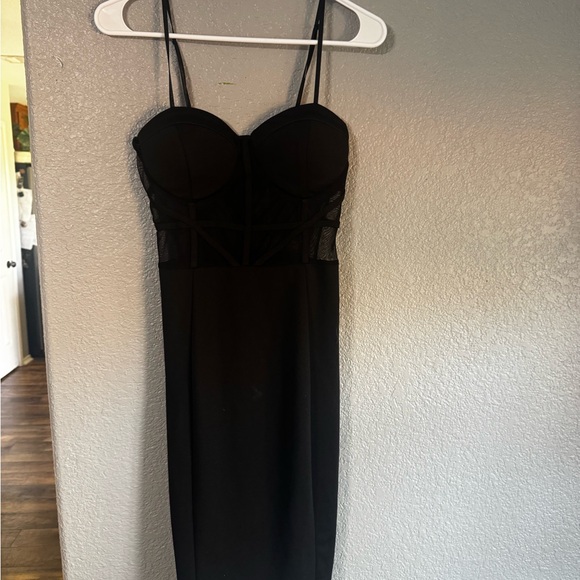 Windsor Black Mesh Bustier Bodycon Dress – Size L - Picture 2 of 5